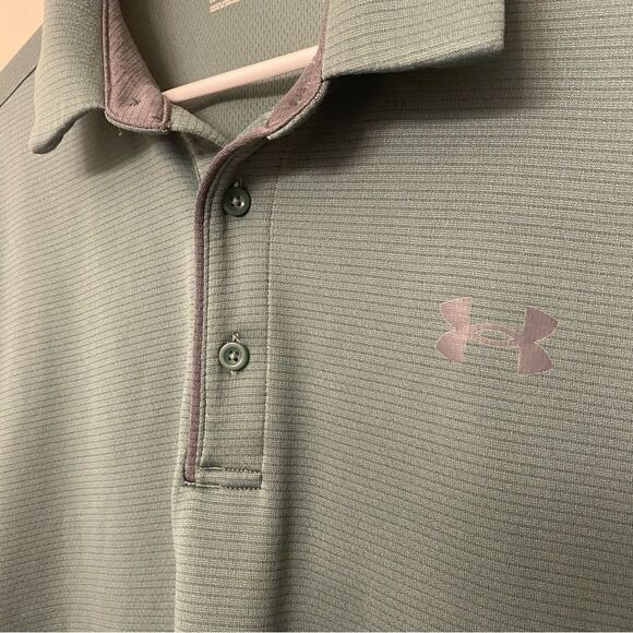 Under Armour UA Playoff sage green stretch golf Polo performance Shirt XL - Picture 5 of 9